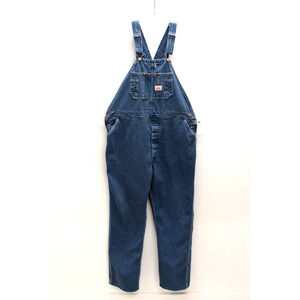 Round House Bib Overalls Men's 44x34 Blue Denim Cotton Farmer Carpender USA